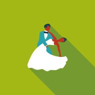 wedding couple flat icon with long shadow eps10 N114
