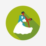 wedding couple flat icon with long shadow eps10 N115