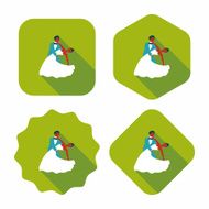 wedding couple flat icon with long shadow eps10 N116