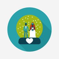 wedding couple flat icon with long shadow eps10 N118