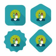 wedding couple flat icon with long shadow eps10 N119