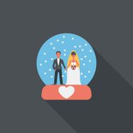 wedding couple flat icon with long shadow eps10 N120