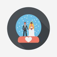 wedding couple flat icon with long shadow eps10 N121
