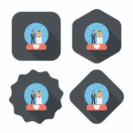 wedding couple flat icon with long shadow eps10 N122