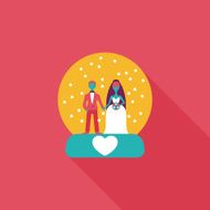 wedding couple flat icon with long shadow eps10 N123