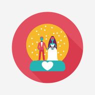 wedding couple flat icon with long shadow eps10 N124