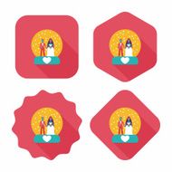 wedding couple flat icon with long shadow eps10 N125