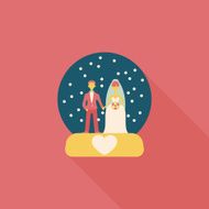 wedding couple flat icon with long shadow eps10 N126