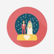 wedding couple flat icon with long shadow eps10 N127
