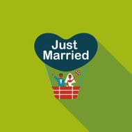 wedding couple flat icon with long shadow eps10 N129