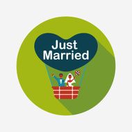 wedding couple flat icon with long shadow eps10 N130