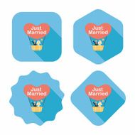 wedding couple flat icon with long shadow eps10 N132