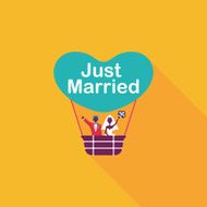 wedding couple flat icon with long shadow eps10 N133