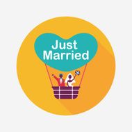wedding couple flat icon with long shadow eps10 N134