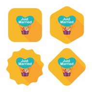 wedding couple flat icon with long shadow eps10 N135