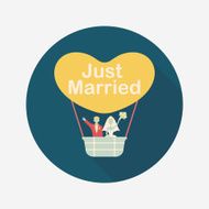 wedding couple flat icon with long shadow eps10 N136
