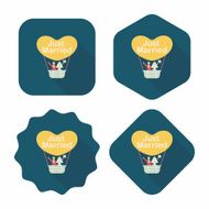 wedding couple flat icon with long shadow eps10 N137