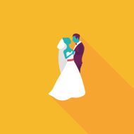 wedding couple flat icon with long shadow eps10 N138