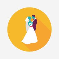 wedding couple flat icon with long shadow eps10 N139