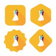 wedding couple flat icon with long shadow eps10 N140