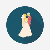 wedding couple flat icon with long shadow eps10 N141
