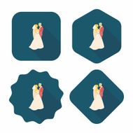 wedding couple flat icon with long shadow eps10 N142
