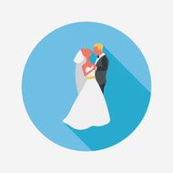 wedding couple flat icon with long shadow eps10 N144