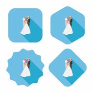 wedding couple flat icon with long shadow eps10 N145