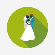 wedding couple flat icon with long shadow eps10 N147