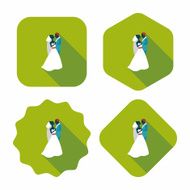 wedding couple flat icon with long shadow eps10 N148