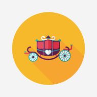 wedding carriage flat icon with long shadow eps10 N6