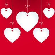 Red hearts confetti Valentine&#039;s day or Wedding - Illustration