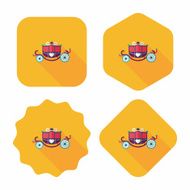 wedding carriage flat icon with long shadow eps10 N7