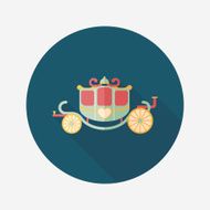 wedding carriage flat icon with long shadow eps10 N8
