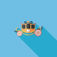 wedding carriage flat icon with long shadow eps10 N9