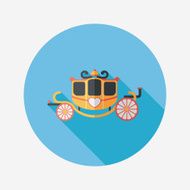 wedding carriage flat icon with long shadow eps10 N10