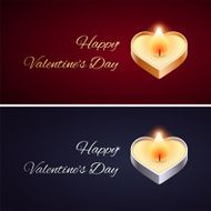 Simple Valentines Day Card with Golden and Silver Candle