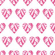 Striped red hearts seamless vector print