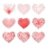 Vector set of scribbled hand drawn hearts for Valentines Day N2