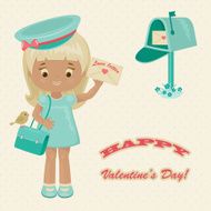 Valentine&#039;s Day retro greeting card N2