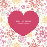 Vector folk floral circles abstract heart silhouette pattern frame N2