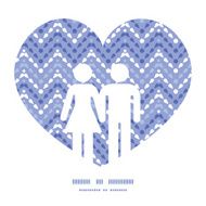 Vector purple drops chevron couple in love silhouettes frame pattern