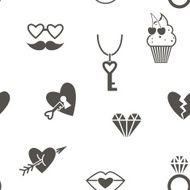 Romantic Seamless with Symbols of Valentines Day N5