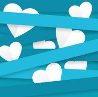 White hearts Valentines day