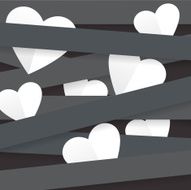 White hearts Valentines day N2