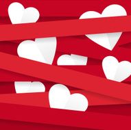White hearts Valentines day N3