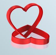 Happy Valentines Day two heart vector