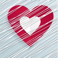 Red and white heart Valentines day