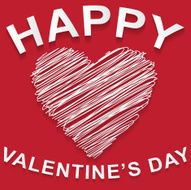 Text Happy Valentines Day red background