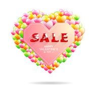 Valentine's day sale font isometric style vector illustration